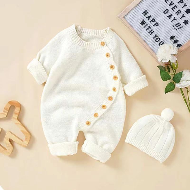 Babies' Knit Jumpsuit Male And Female Baby Sweater - Image 2