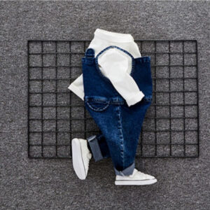 Baby autumn set 1 a 3 year old baby boom fall clothes Denim Bib two piece set of infants and young children.