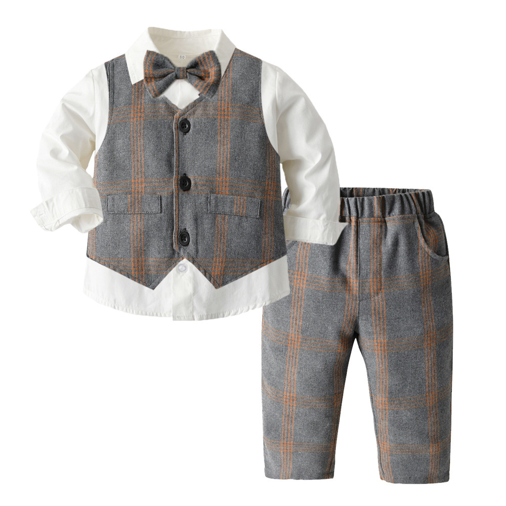 Boys Autumn Clothing Children's Suit Three-piece Set - Image 8