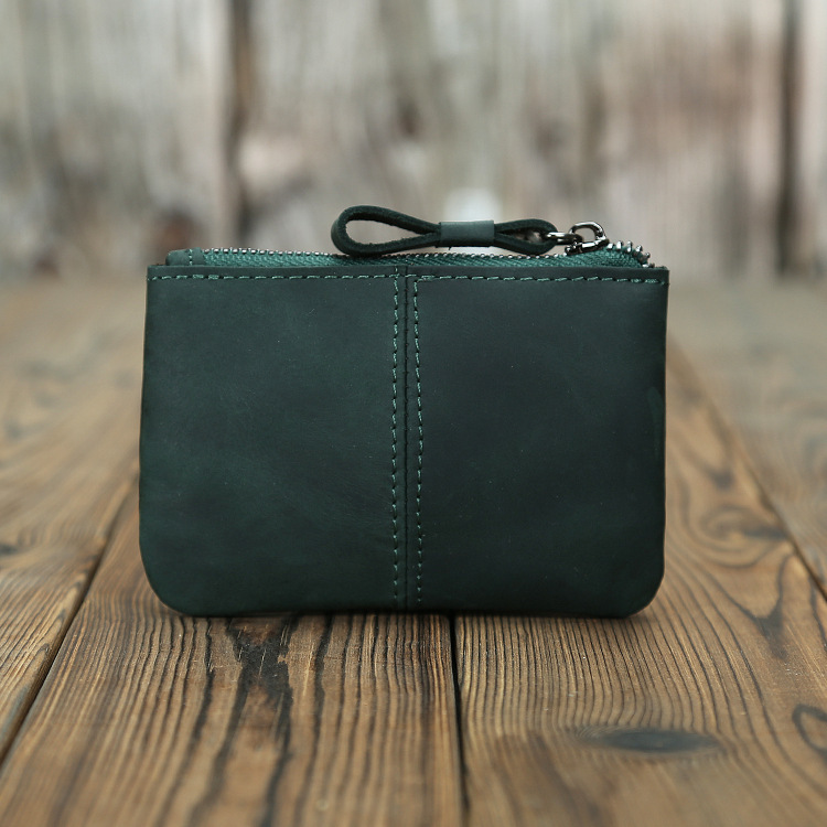 Men's Retro Crazy Horse Leather Coin Purse - Image 2