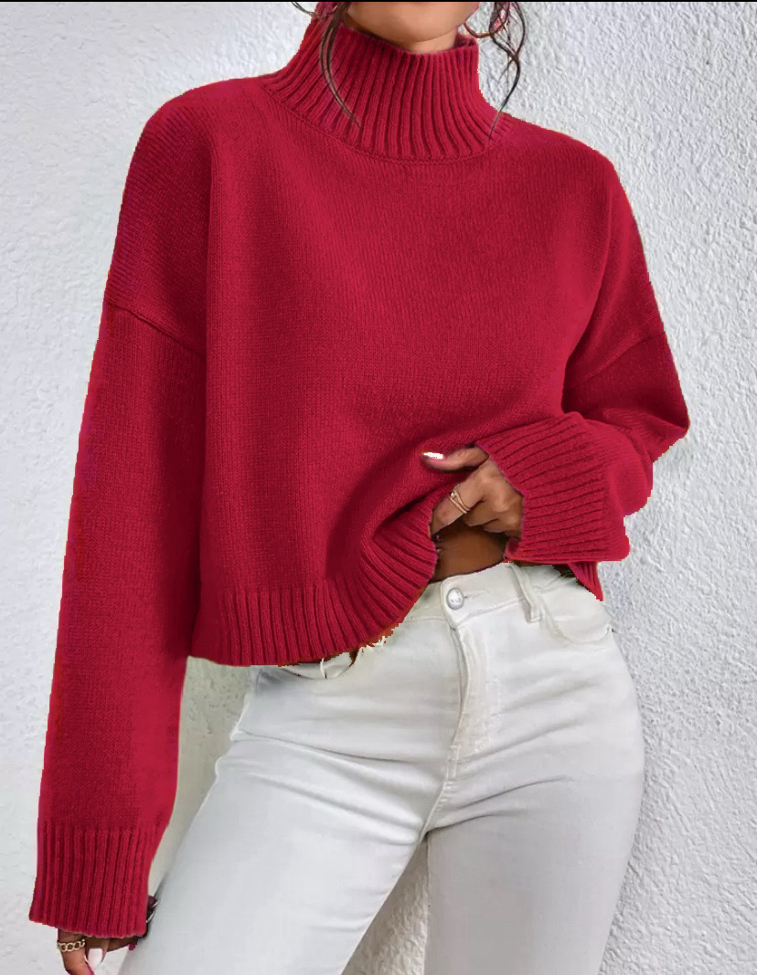 Loose Versatile Basic Pullover Women - Image 3