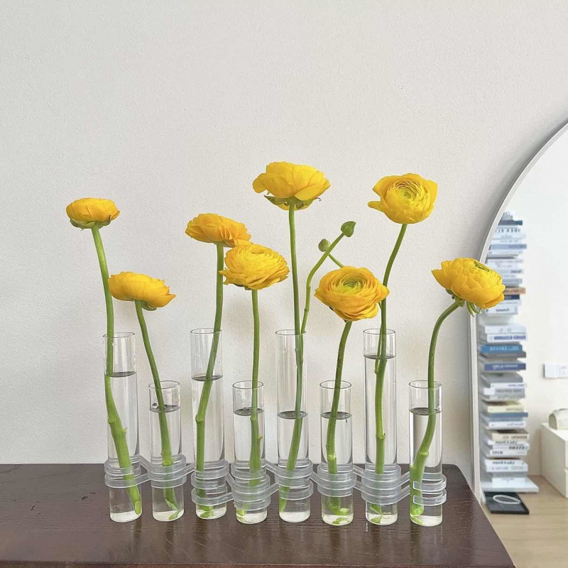 Test Tube Clear Glass Vase For Plant Bottle Flower Pot Hydroponic Container Decor Wedding Party Floral Hinged Flower Vases Home Decor - Image 4