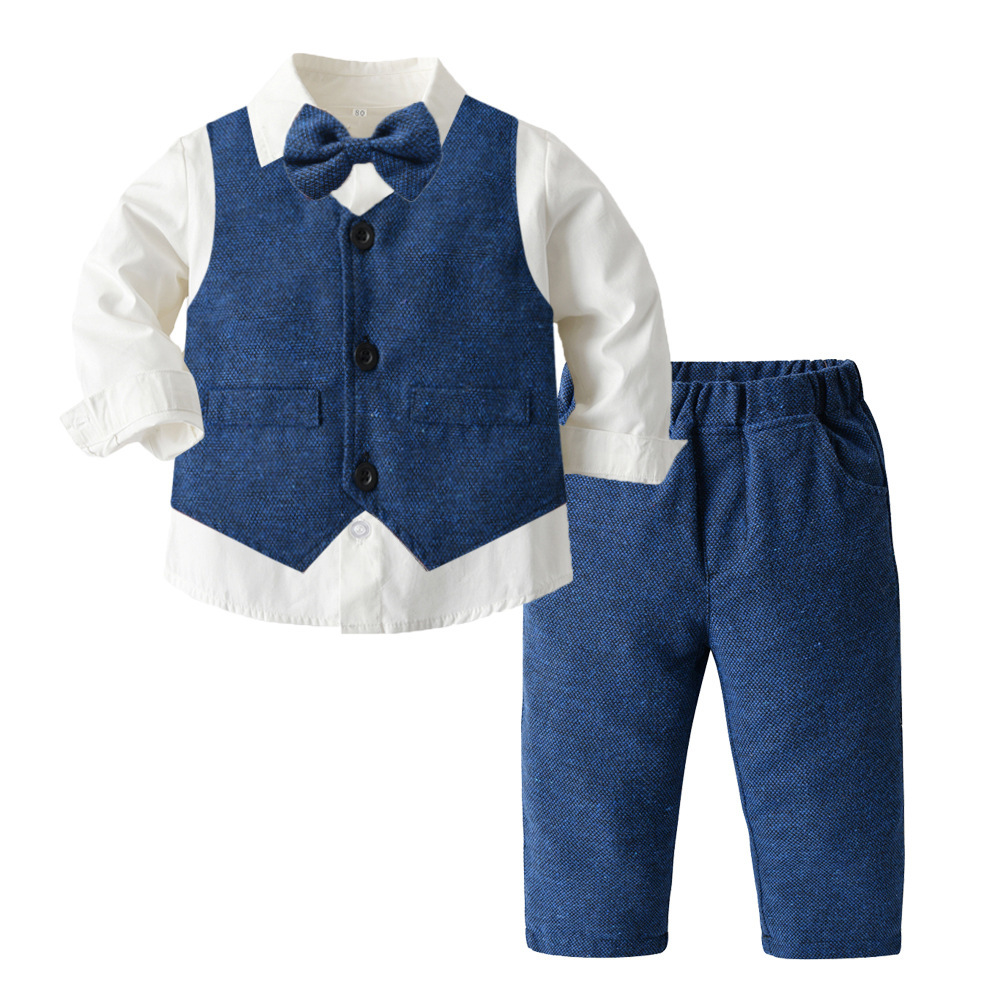 Boys Autumn Clothing Children's Suit Three-piece Set - Image 9