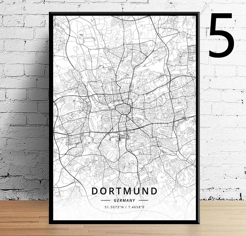 Modern Germany City Map Poster Canvas Print Painting - Image 6