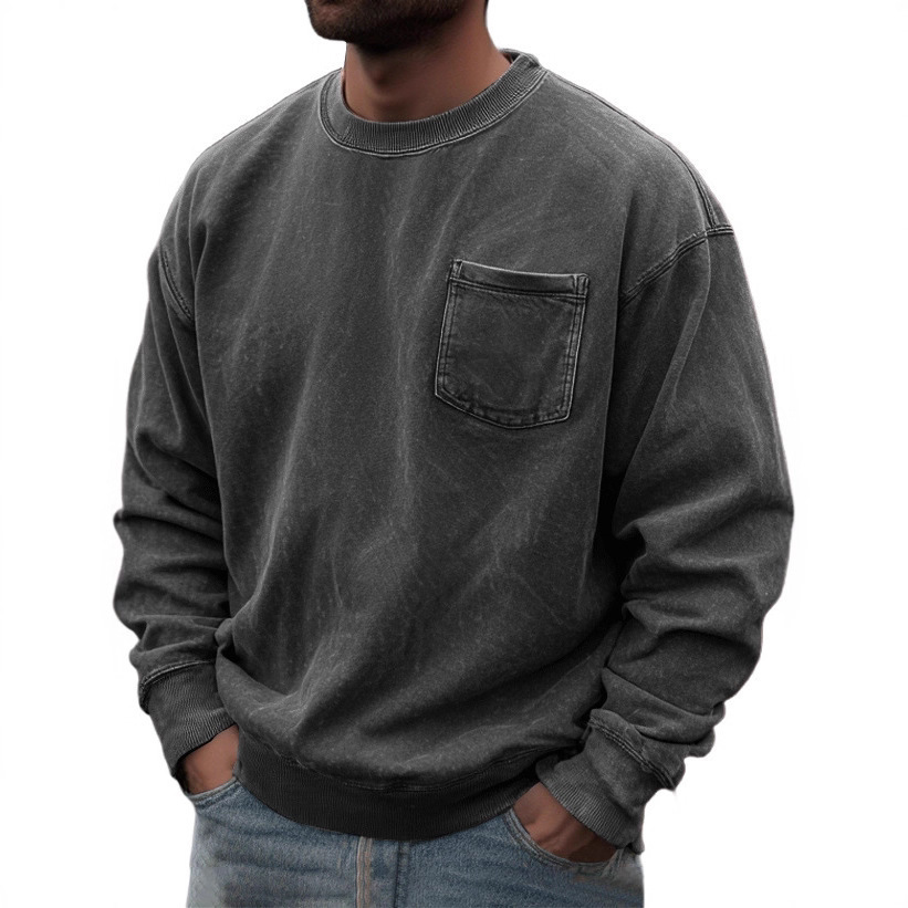 Men's Pullover Round Neck Long Sleeves Sweater - Image 3