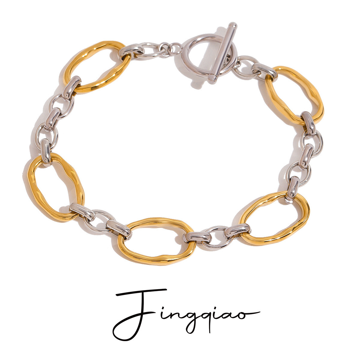 European And American Stainless Steel Color Matching Bracelet High Sense Ins Style - Image 2