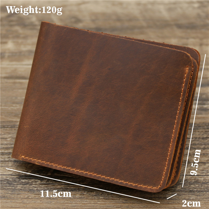 Men's Wallet Leather Wallet Retro Rough Tri-fold First Layer Cowhide - Image 10