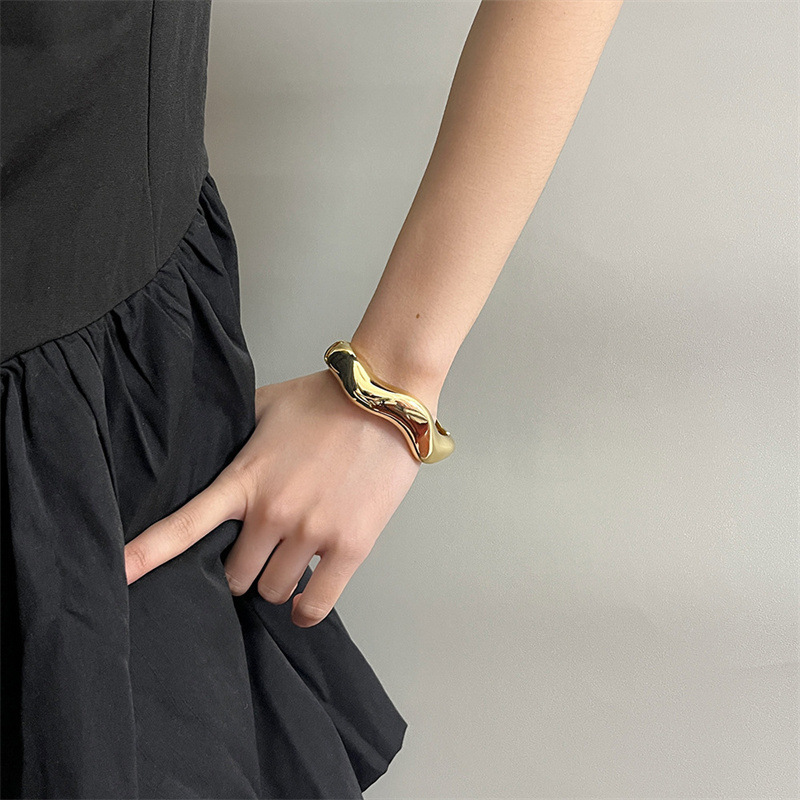 Branch Wide-brimmed Bracelet Irregular With Personality Spring Open Alloy - Image 5