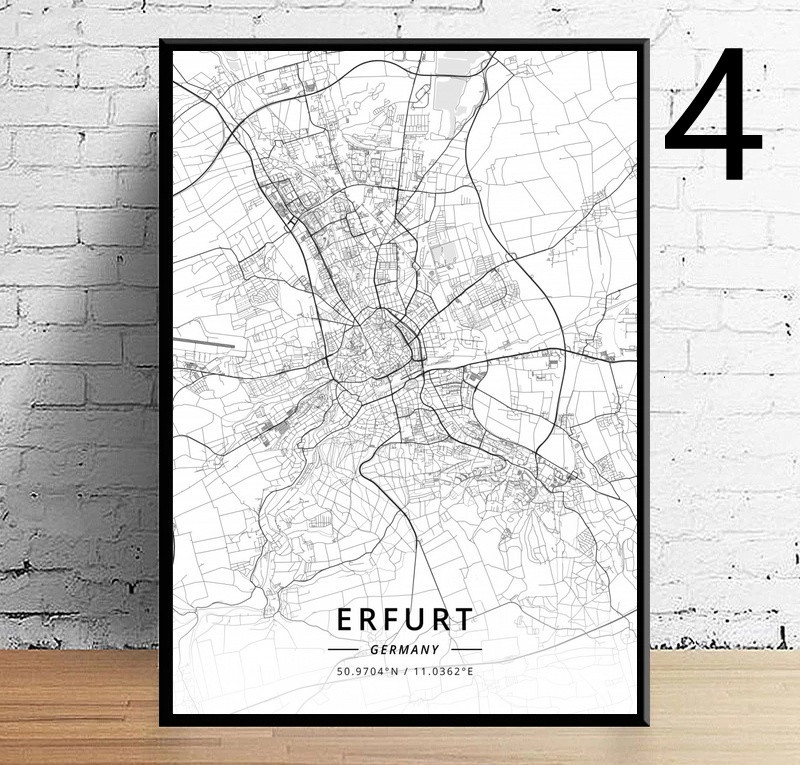 Modern Germany City Map Poster Canvas Print Painting - Image 2