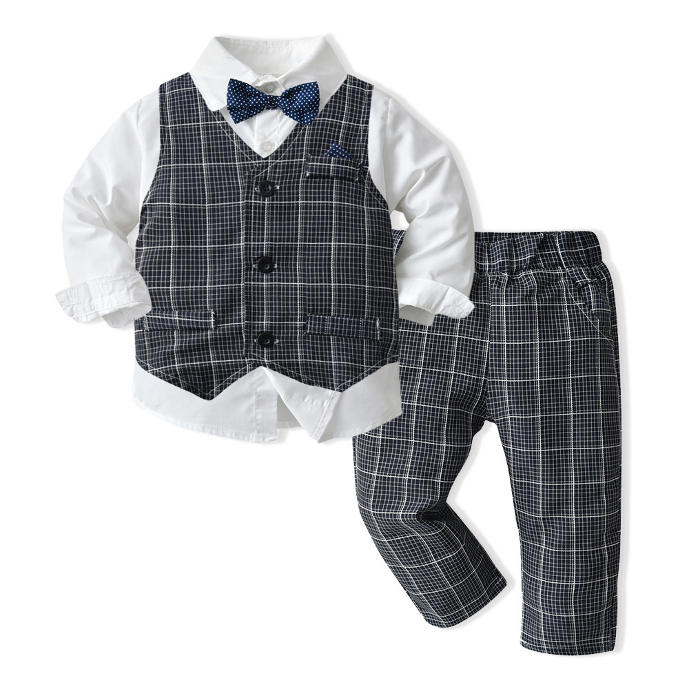 Boys Autumn Clothing Children's Suit Three-piece Set - Image 2