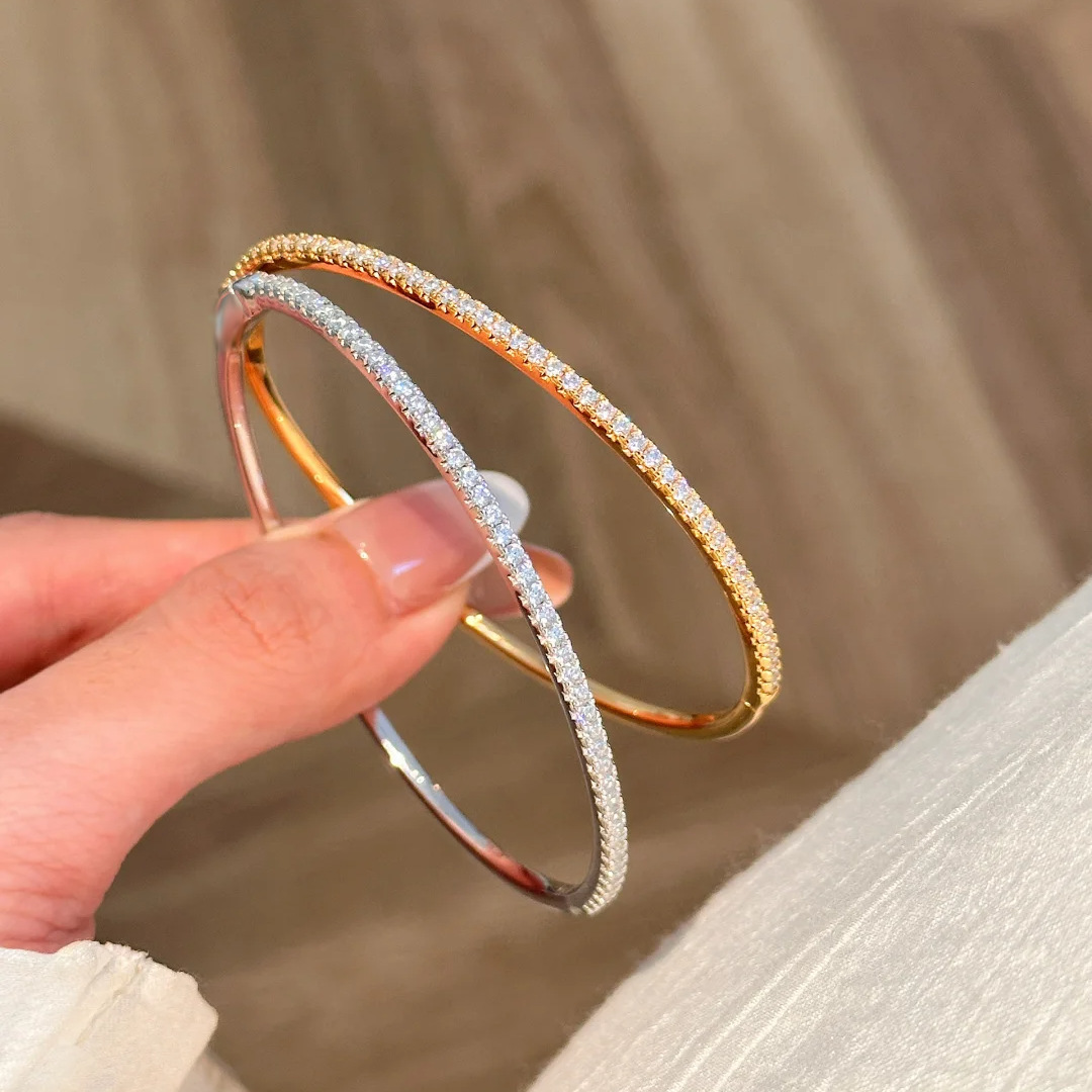 Half Circle Diamond Bracelet Female Affordable Luxury Fashion Niche Exquisite Diamond In The Debris - Image 6