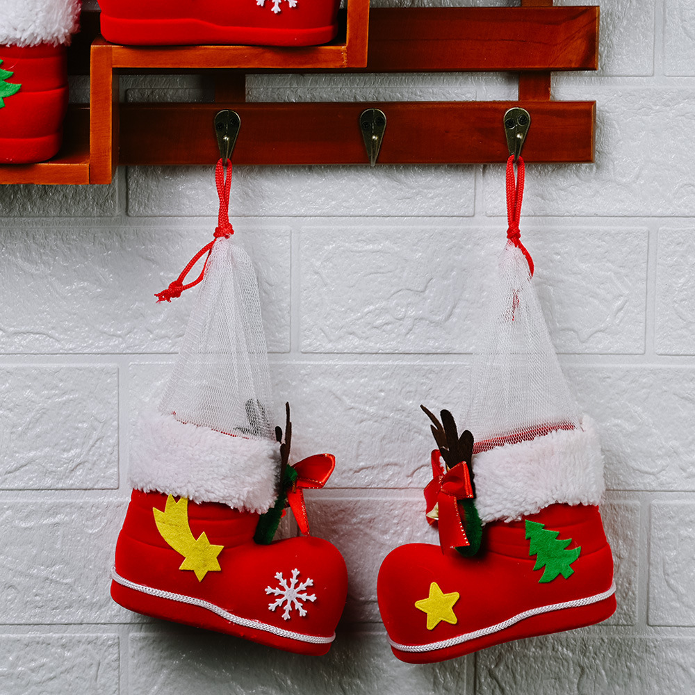 Christmas Decor Santa Boot Shoes Candy Stocking Extra Large Gift Box Decoration - Image 2