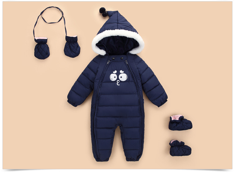 Down Cotton Baby Rompers Winter Thick Boys Costume Girls Warm Infant Snowsuit Kid Jumpsuit Children Outerwear Baby Wear 0-18m - Image 2