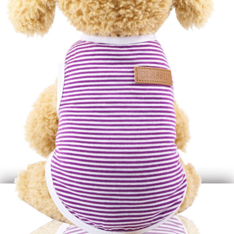 Dog Clothes Cat Clothes Pet Cotton Striped Vest Small Medium Large Dog Clothes - Image 2