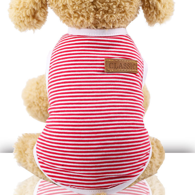 Dog Clothes Cat Clothes Pet Cotton Striped Vest Small Medium Large Dog Clothes - Image 7