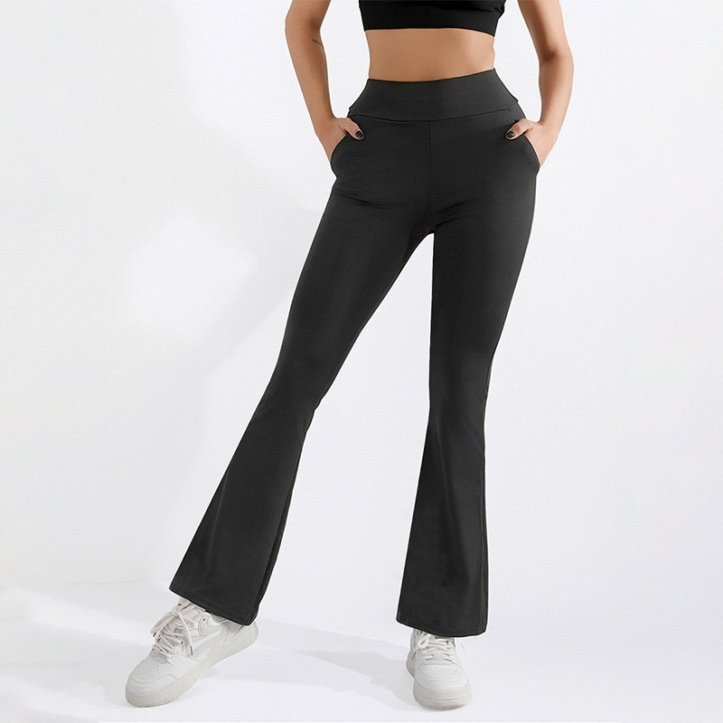 Women's High Waist Hip Lift Stretch Brushed Pocket Shark Pants - Image 3