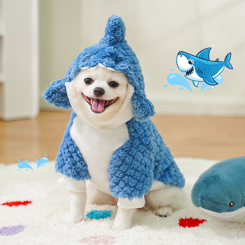 Shark Cute Plush Thickened Pet Dog Cat Clothes - Image 4