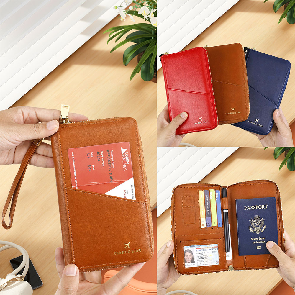 RFID Barrier Passport Holder Genuine Leather Wallet - Image 9