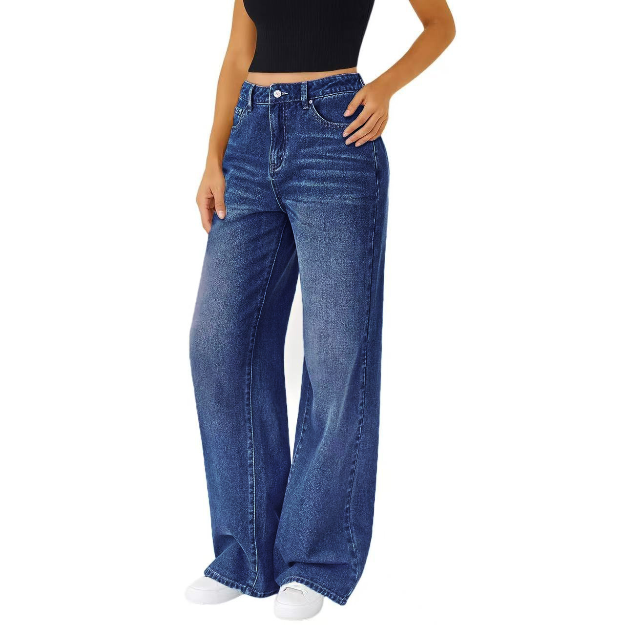 Jeans Women's Loose Straight High Elasticity - Image 7