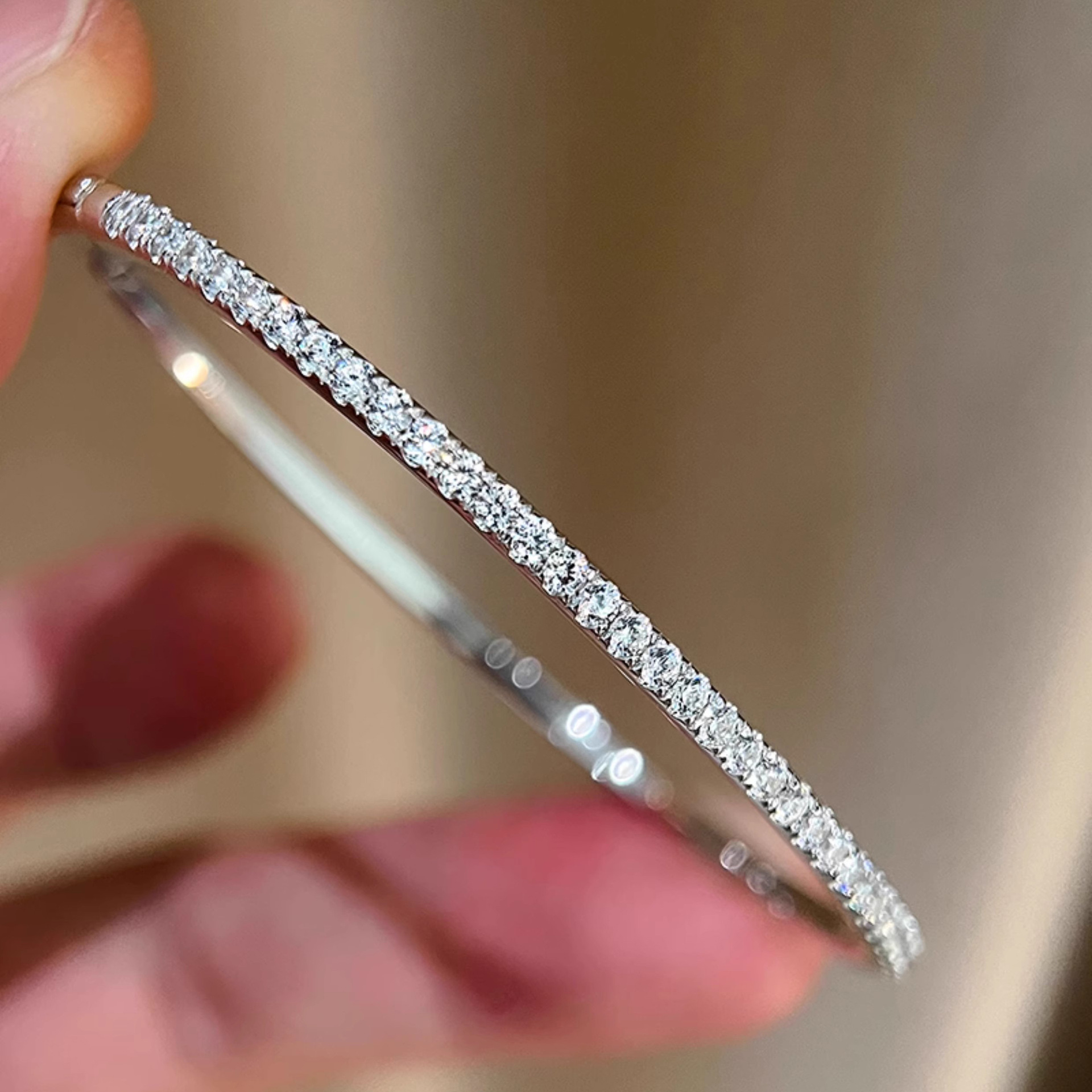 Half Circle Diamond Bracelet Female Affordable Luxury Fashion Niche Exquisite Diamond In The Debris - Image 4