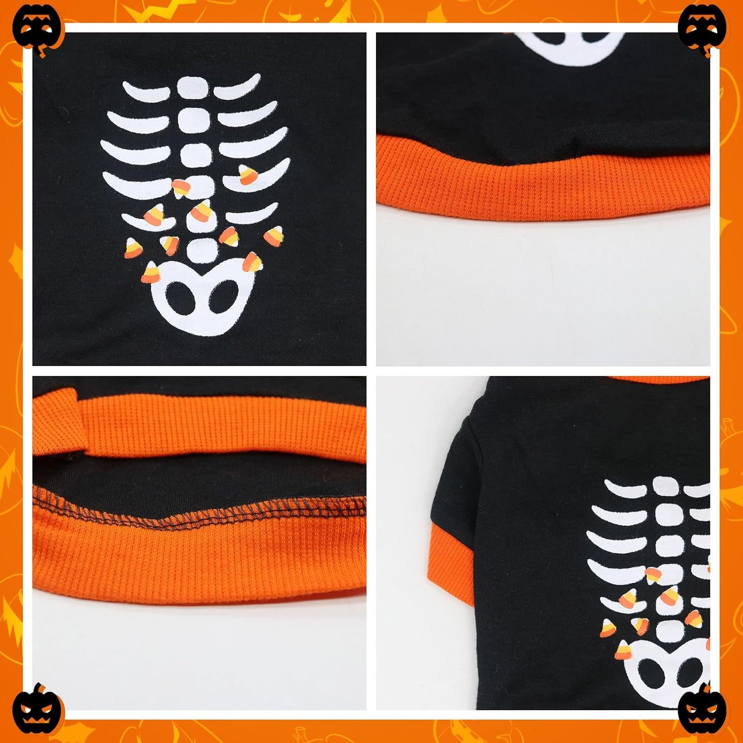 Dog Clothes Cat Shirts Halloween Dog Skeleton Costume Puppy Outfits Lightweight Sweatshirt Pet Apparel For Chihuahua Dachshund Kitten French - Image 6