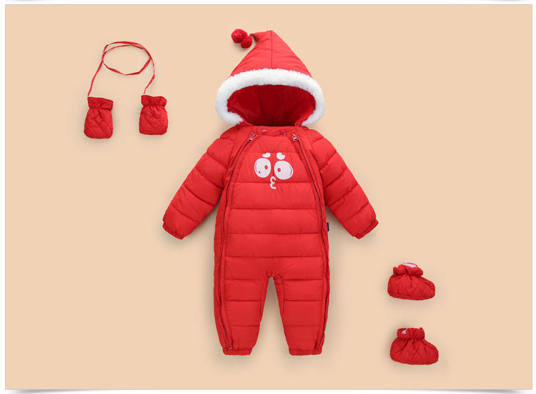 Down Cotton Baby Rompers Winter Thick Boys Costume Girls Warm Infant Snowsuit Kid Jumpsuit Children Outerwear Baby Wear 0-18m - Image 4