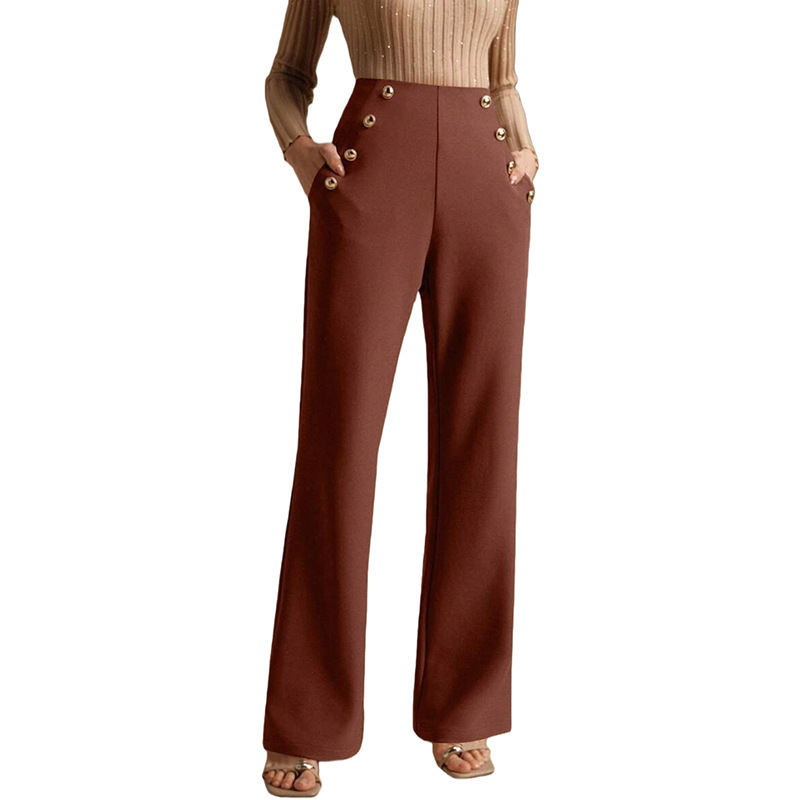 High Waist Flared Air Slimming Draped Pants Women - Image 3