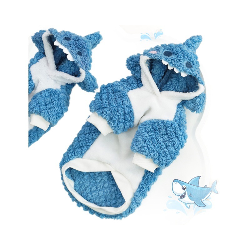 Shark Cute Plush Thickened Pet Dog Cat Clothes - Image 3