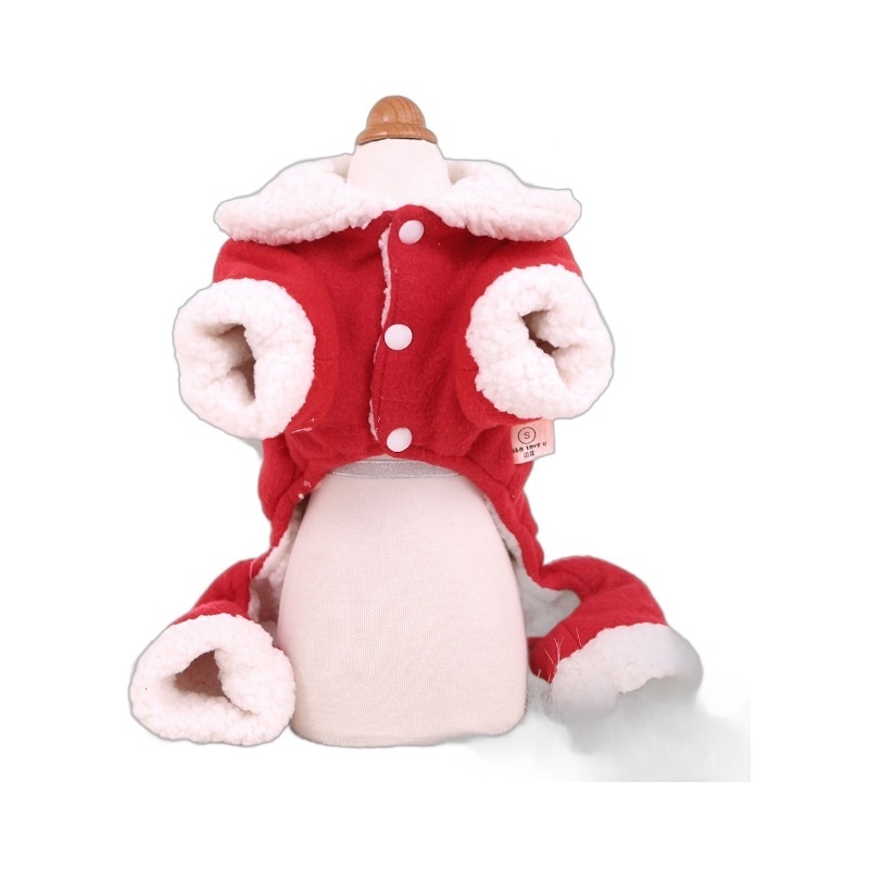 Pet Cat Dog Autumn And Winter Christmas Fleece-lined Thickened Cotton-padded Coat - Image 5