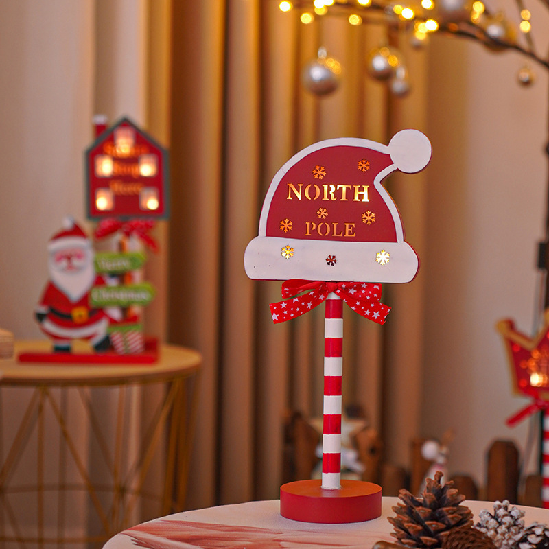 Christmas Road STOP Decorative Lights Wooden Atmosphere Led Colored Lamp - Image 8