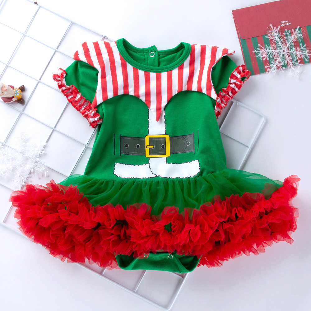 Christmas Striped Romper Baby Suit - Image 4