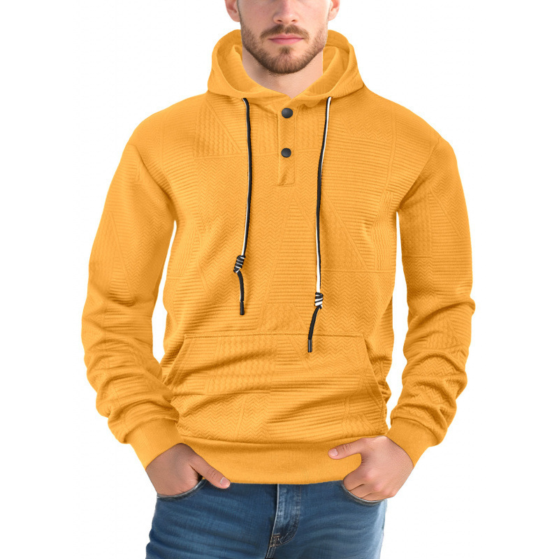 Pullover Solid Color Casual Sports Loose Long Sleeve Hooded Sweater Men - Image 10