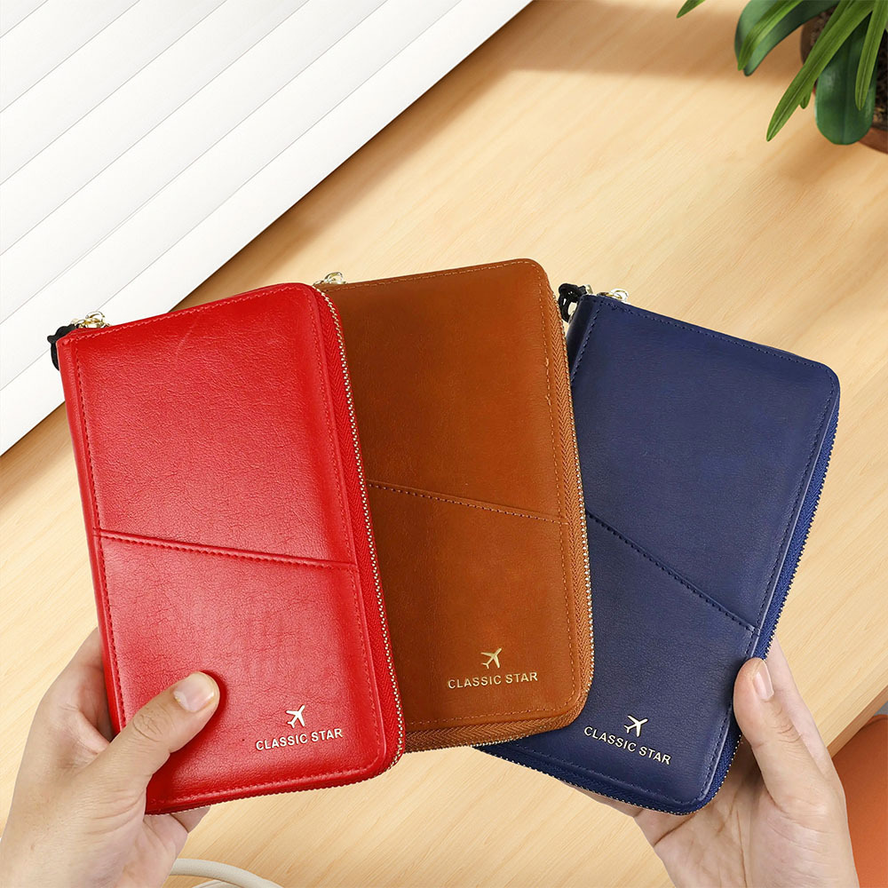 RFID Barrier Passport Holder Genuine Leather Wallet - Image 4