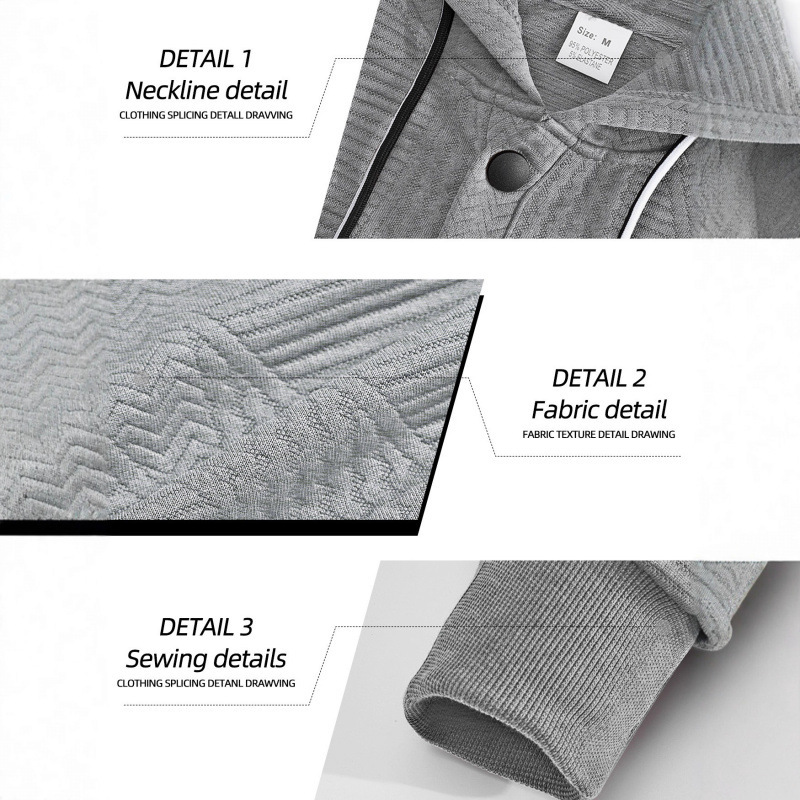 Pullover Solid Color Casual Sports Loose Long Sleeve Hooded Sweater Men - Image 3