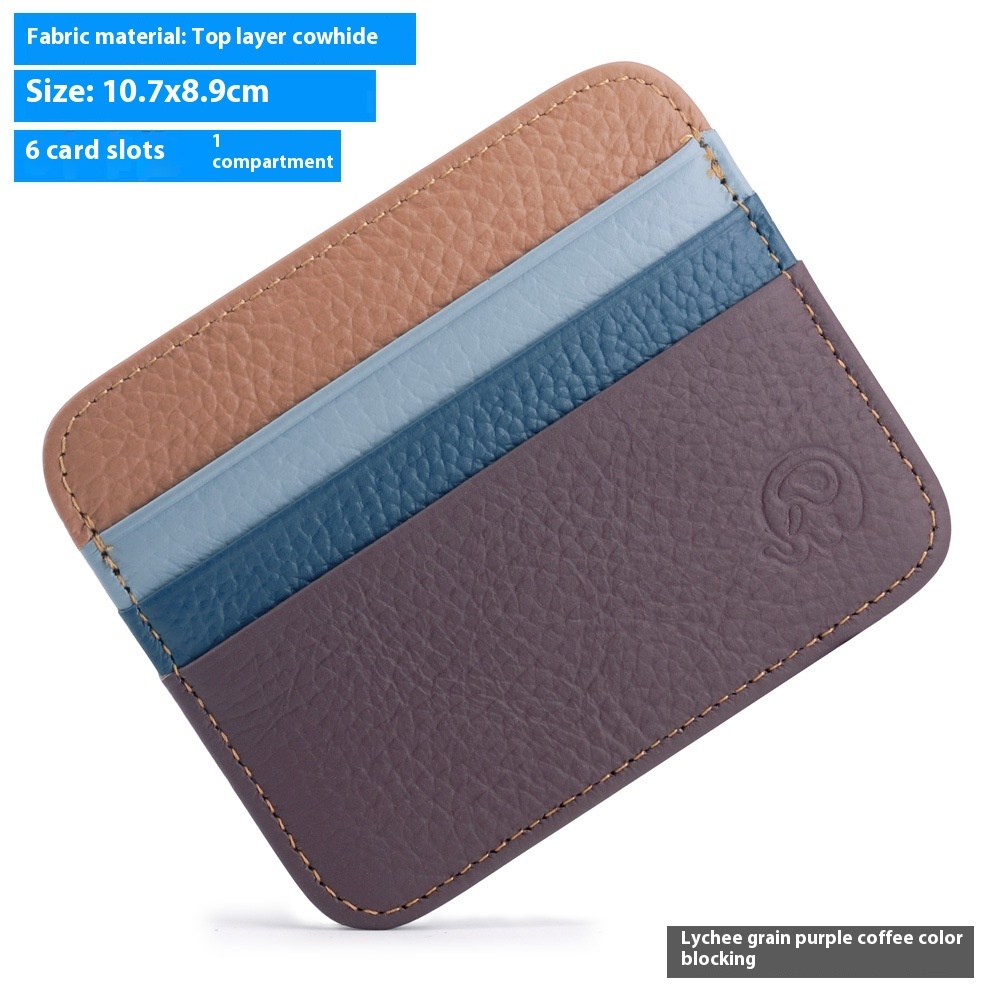 Small Round Elephant First Layer Cowhide Coin Purse Genuine Leather Card Holder - Image 7