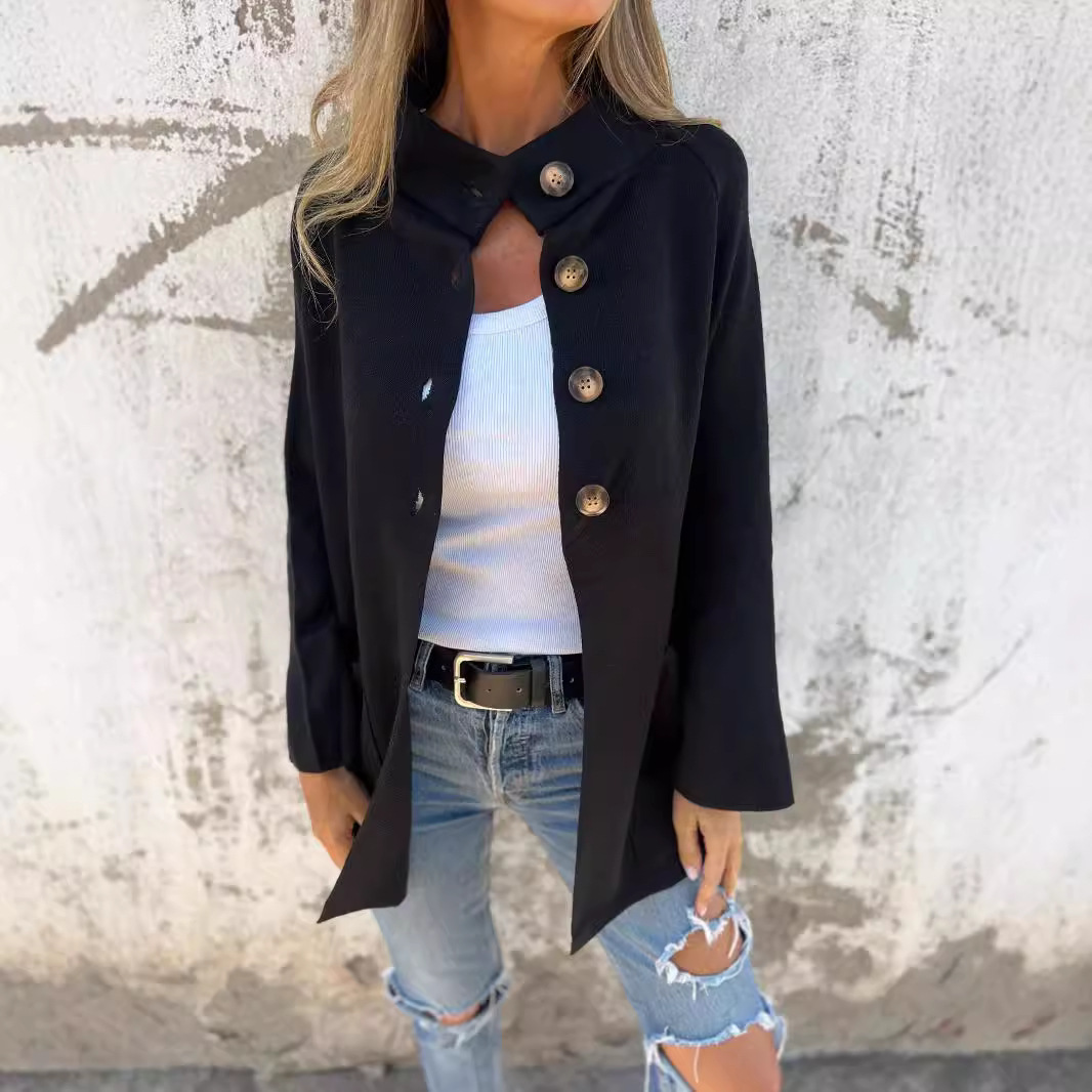 Ins Single Breasted Lapel Knitted Coat Fashion Pocket Long Sleeve Cardigan Jacket Women's Clothing - Image 6