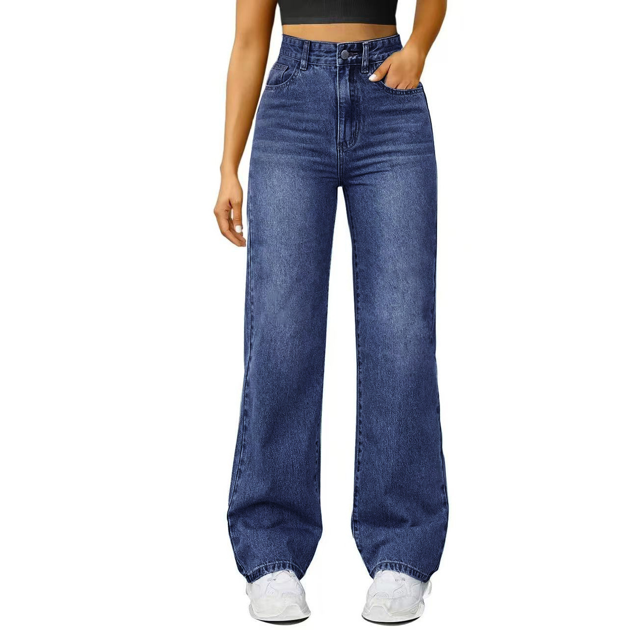 Jeans Women's Loose Straight High Elasticity - Image 6