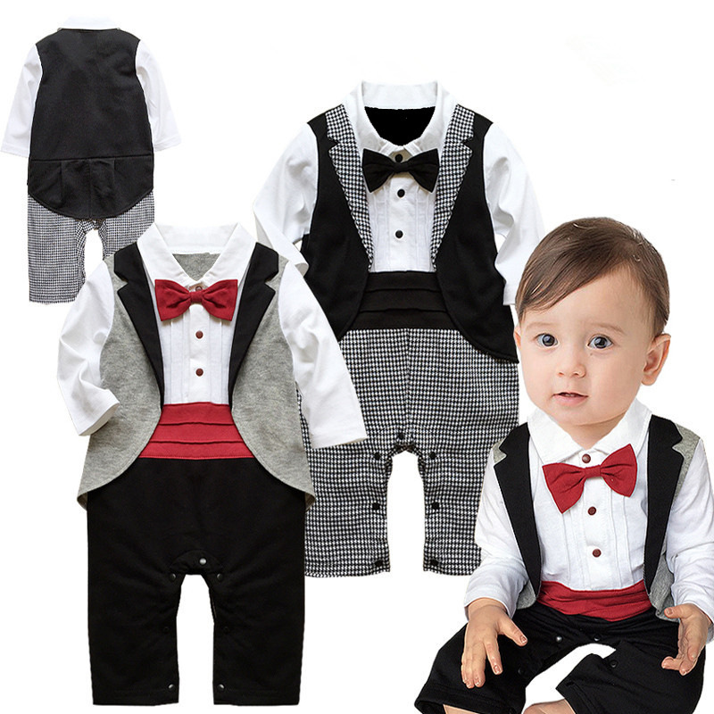 Boys' long-sleeved gentleman romper - Image 6
