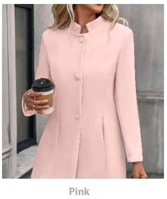 European And American New Fall And Winter Lapels Slim-fit Wool Solid Color Fashion Temperament Coat - Image 8