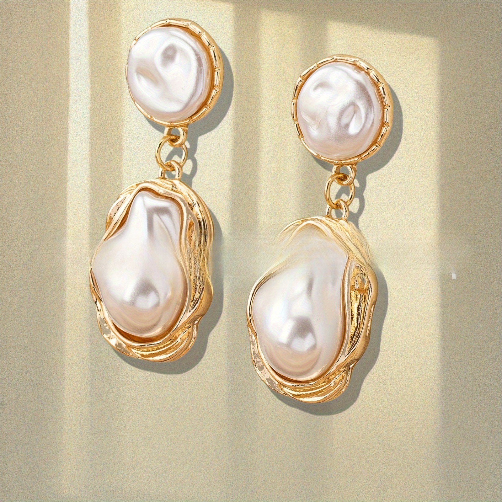 Korean Style Elegant Fashion Baroque Pearl Earrings - Image 2