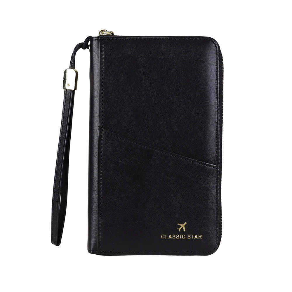 RFID Barrier Passport Holder Genuine Leather Wallet - Image 2