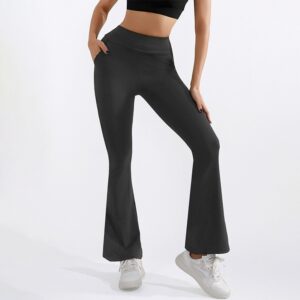 Women's High Waist Hip Lift Stretch Brushed Pocket Shark Pants