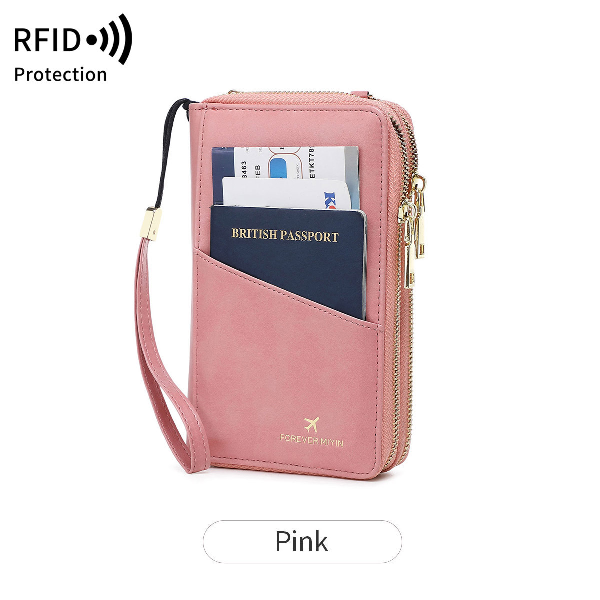 RFID Multi-functional Double Zipper Storage Crossbody Wallet - Image 10