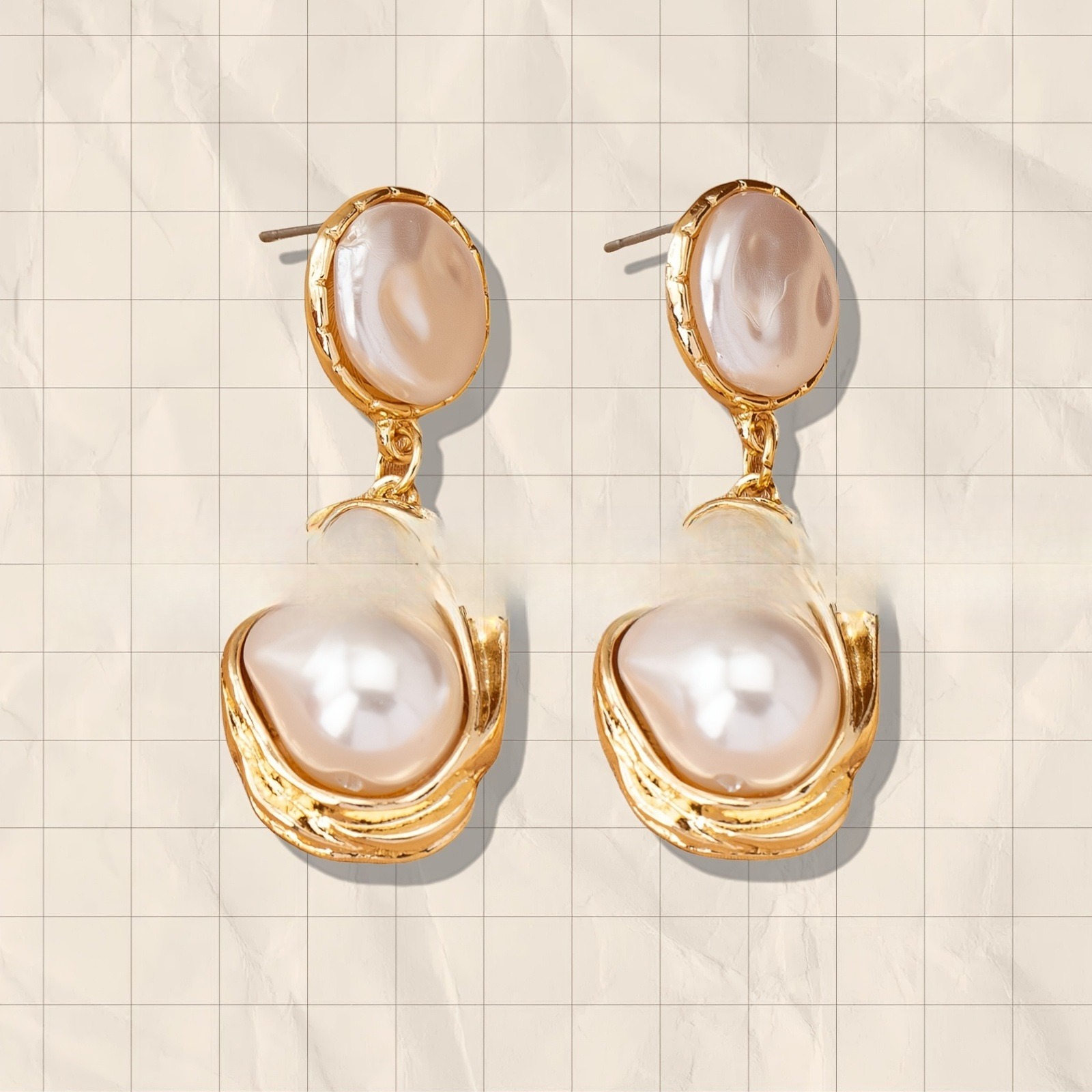 Korean Style Elegant Fashion Baroque Pearl Earrings - Image 4