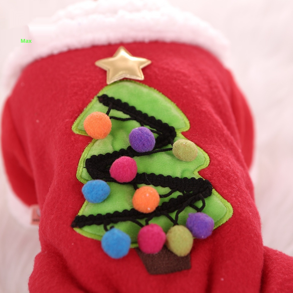 Pet Cat Dog Autumn And Winter Christmas Fleece-lined Thickened Cotton-padded Coat - Image 6