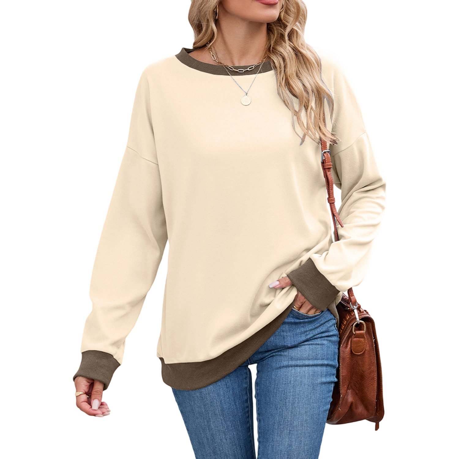 European And American Round Neck Loose Top - Image 2