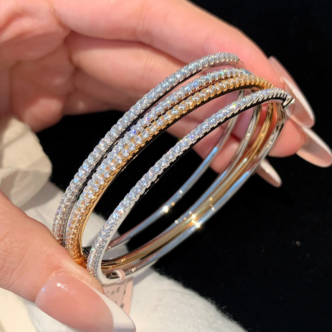Half Circle Diamond Bracelet Female Affordable Luxury Fashion Niche Exquisite Diamond In The Debris - Image 2