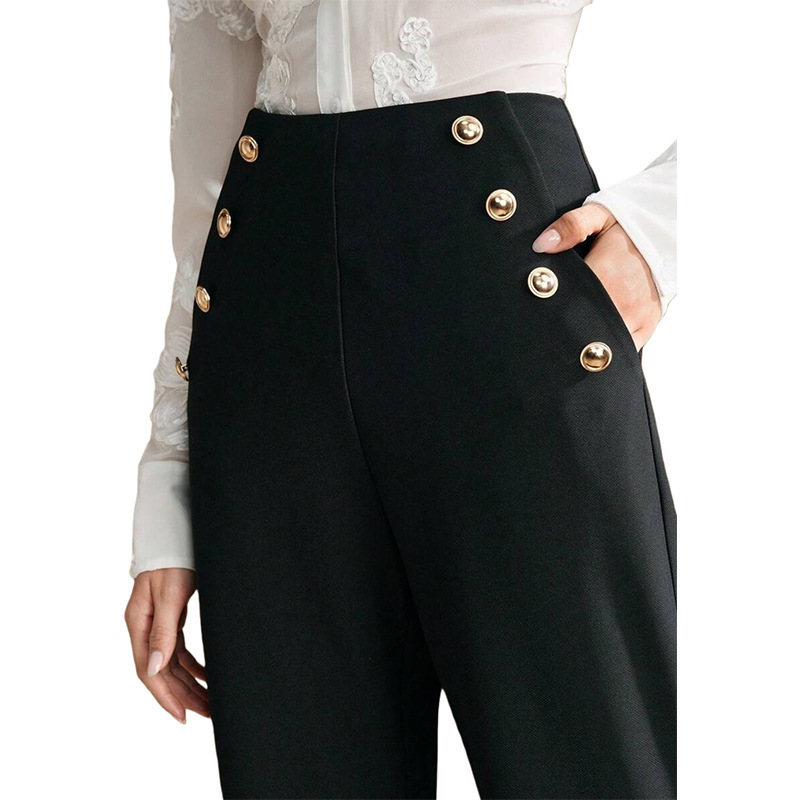 High Waist Flared Air Slimming Draped Pants Women - Image 5