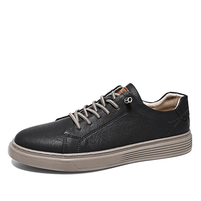 Low-top Men's Shoes Two-layer Cowhide Casual Sneakers - Image 10