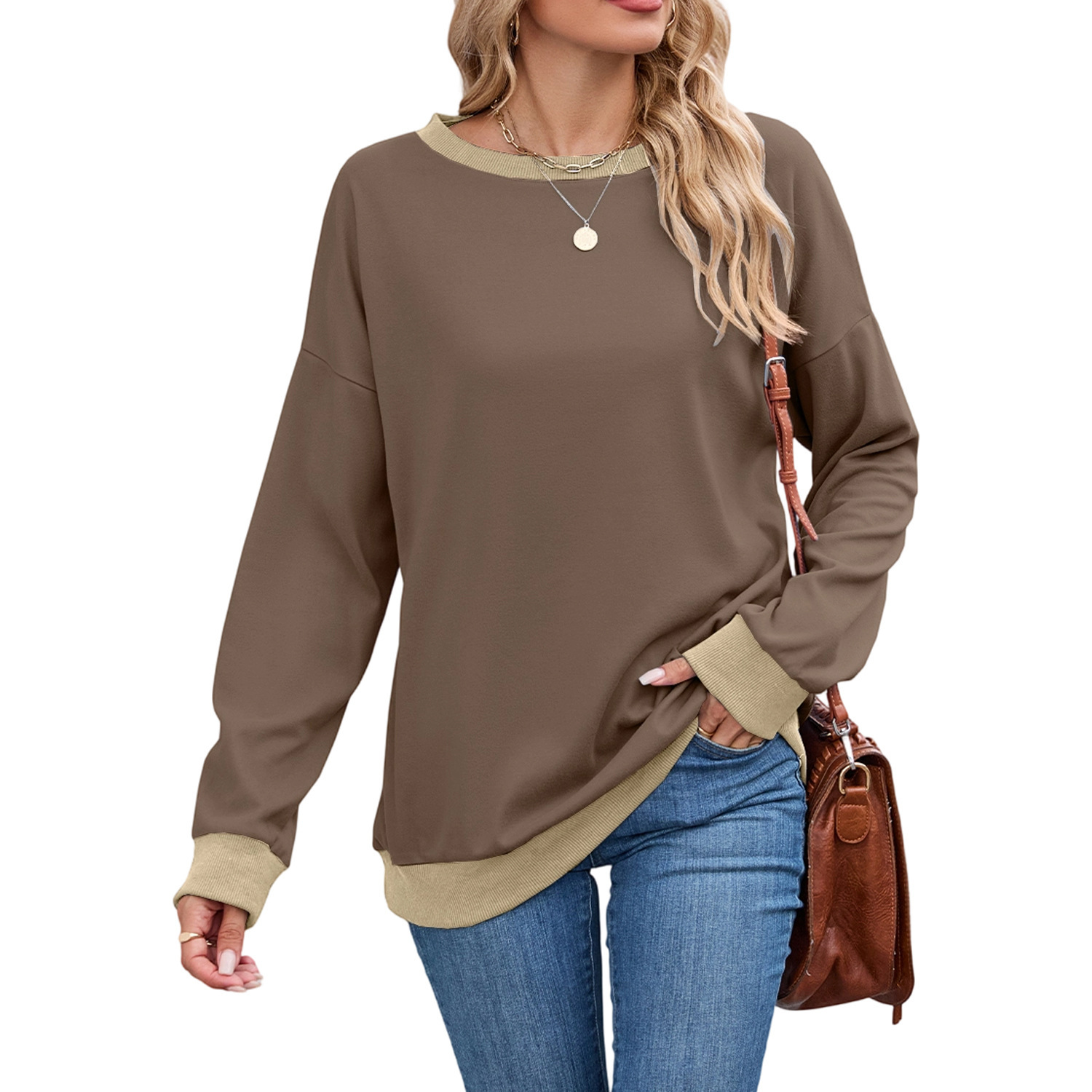 European And American Round Neck Loose Top - Image 7